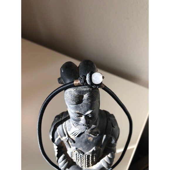 Beautiful Vintage Green Jade Donut 18" Chocker with Bead Closure - Picture 7 of 10